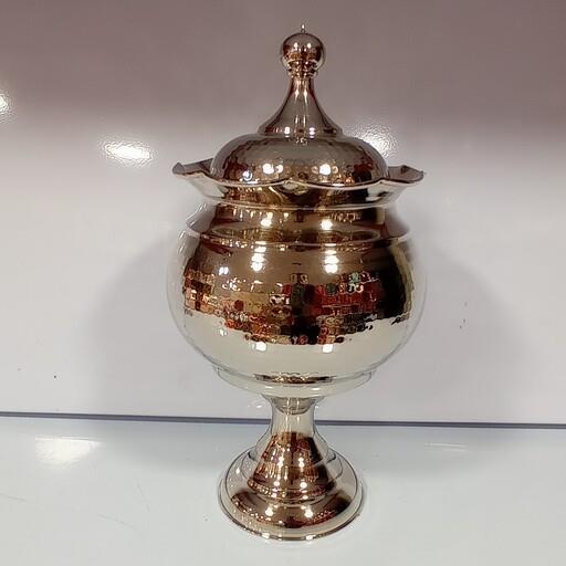 آجیل خوری مسی لب چین کروم درجه یک(برندبیات مرادی زنجان)پایه دار